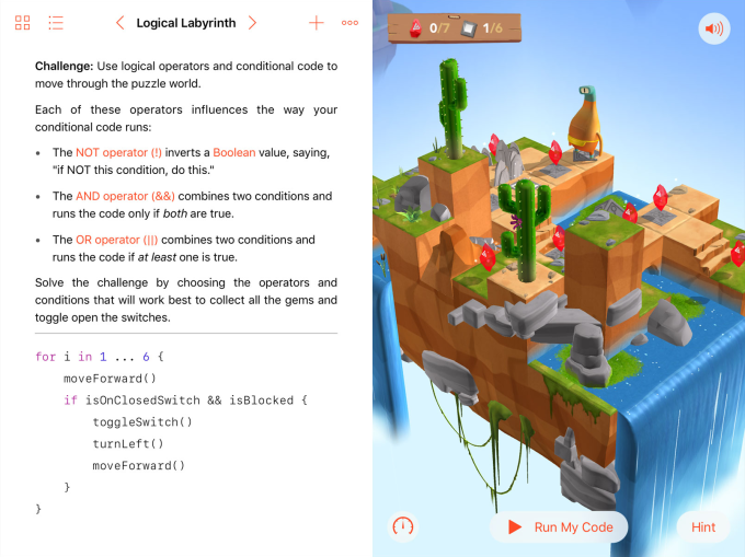 Swift Playground app para aprender a programar